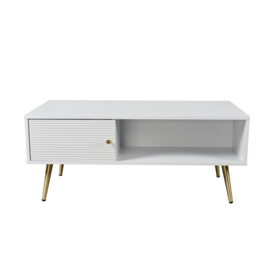 ZIZEL COFFEE TABLE ΛΕΥΚΟ ΜΕ PATTERN ΧΡΥΣΟ 100x50xH42cm ZIZEL COFFEE TABLE ΛΕΥΚΟ ΜΕ PATTERN ΧΡΥΣΟ 100x50xH42cm