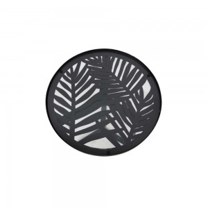 JUNGLE SIDE TABLE SET ΜΑΥΡΟ ΜΕ PATTERN ΜΑΥΡΟ D40-32xH50-45cm