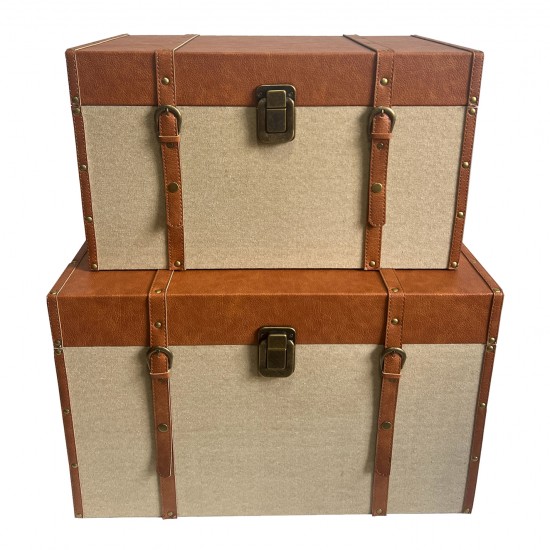 RIND ΜΠΑΟΥΛΑ SET 2ΤΜΧ ΜΠΕΖ ΚΑΦΕ 64x40xH40cm