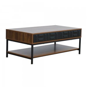 ZUMA COFFEE TABLE 2ΣΥΡΤΑΡΙΑ 3ΡΑΦΙΑ ΚΑΡΥΔΙ ΜΑΥΡΟ 111,5x60xH44cm