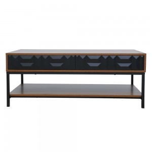 ZUMA COFFEE TABLE 2ΣΥΡΤΑΡΙΑ 3ΡΑΦΙΑ ΚΑΡΥΔΙ ΜΑΥΡΟ 111,5x60xH44cm