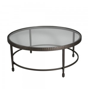 GRANAZ COFFEE TABLE ΜΑΥΡΟ ΜΑΥΡΟ 100x100xH42,5cm