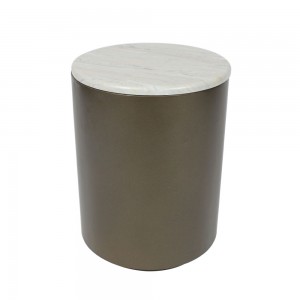 POMMA SIDE TABLE TRAVERTINE BRONZE 37x37xH49cm