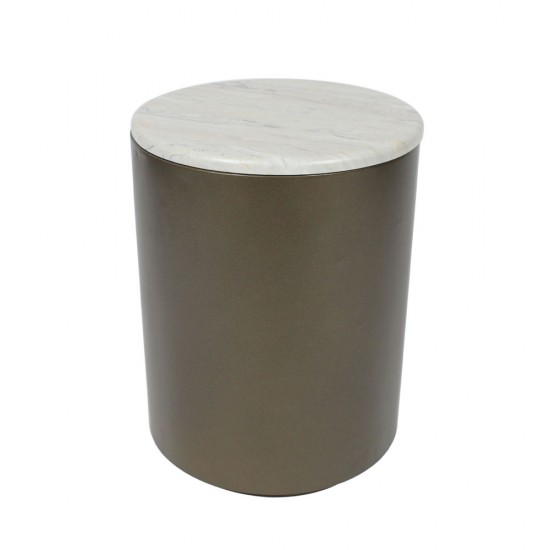 POMMA SIDE TABLE TRAVERTINE BRONZE 37x37xH49cm
