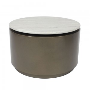 POMMA COFFEE TABLE TRAVERTINE BRONZE 60x60xH38cm