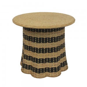 NUBIA COFFEE TABLE ΦΥΣΙΚΟ ΜΑΥΡΟ 60x60xH52,5cm