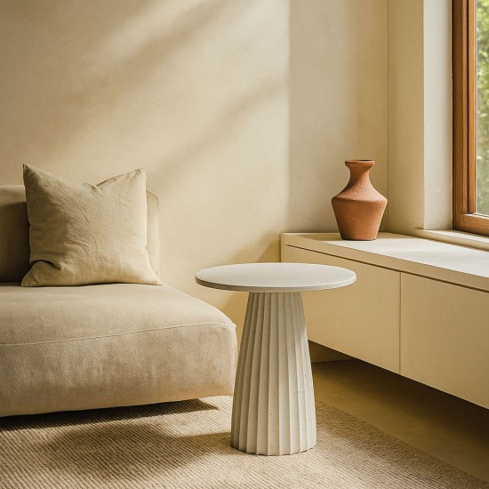 TOLEDO SIDE TABLE ΛΕΥΚΟ ΜΕ PATTERN 40x40x51cm