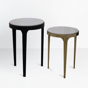 STICKS SIDE TABLE SET 2ΤΕΜ ΛΕΥΚΟ ΜΑΥΡΟ ΧΡΥΣΟ 37x37x54.5cm