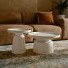 BOBBY COFFEE TABLE SET 2ΤΕΜ ΛΕΥΚΟ ΜΑΤ 70x70x42cm