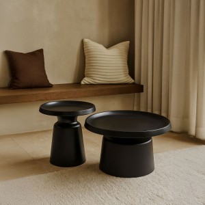 BOBBY COFFEE TABLE SET 2ΤΕΜ ΜΑΥΡΟ ΜΑΤ 70x70x42cm BOBBY COFFEE TABLE SET 2ΤΕΜ ΜΑΥΡΟ ΜΑΤ 70x70x42cm