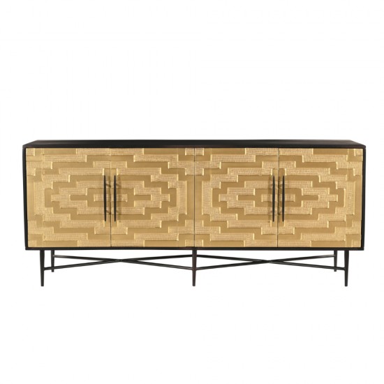 RITZ ΜΠΟΥΦΕΣ 4ΠΟΡΤΕΣ ΜΑΥΡΟ ΧΡΥΣΟ ΜΑΤ 180x45x76