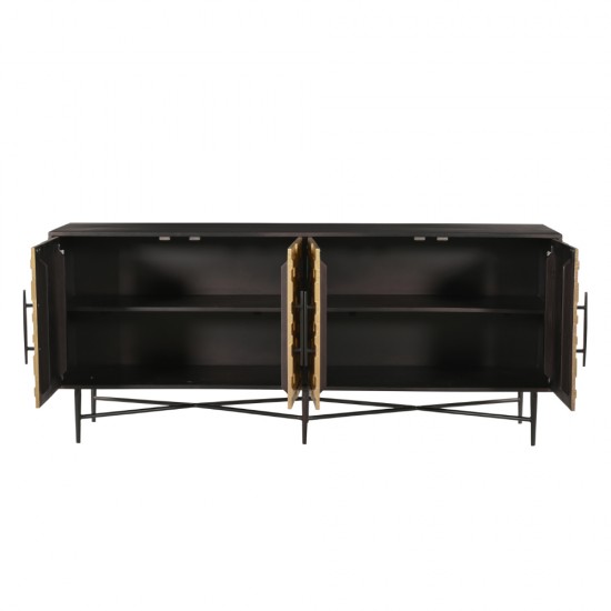 RITZ ΜΠΟΥΦΕΣ 4ΠΟΡΤΕΣ ΜΑΥΡΟ ΧΡΥΣΟ ΜΑΤ 180x45x76