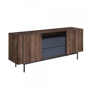 GROOVES ΜΠΟΥΦΕΣ 2ΠΟΡΤΕΣ 2ΣΥΡΤΑΡΙΑ WOTAN OAK ΓΚΡΙ 180x41,5xH80cm