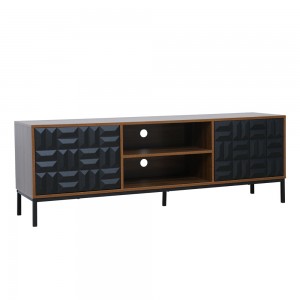 ZUMA TV STAND ΚΑΡΥΔΙ ΜΑΥΡΟ 160x40xH54,5cm