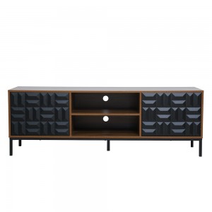 ZUMA TV STAND ΚΑΡΥΔΙ ΜΑΥΡΟ 160x40xH54,5cm