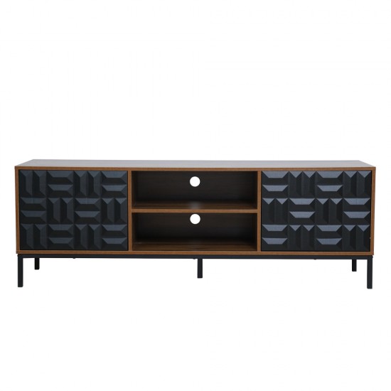 ZUMA TV STAND ΚΑΡΥΔΙ ΜΑΥΡΟ 160x40xH54,5cm