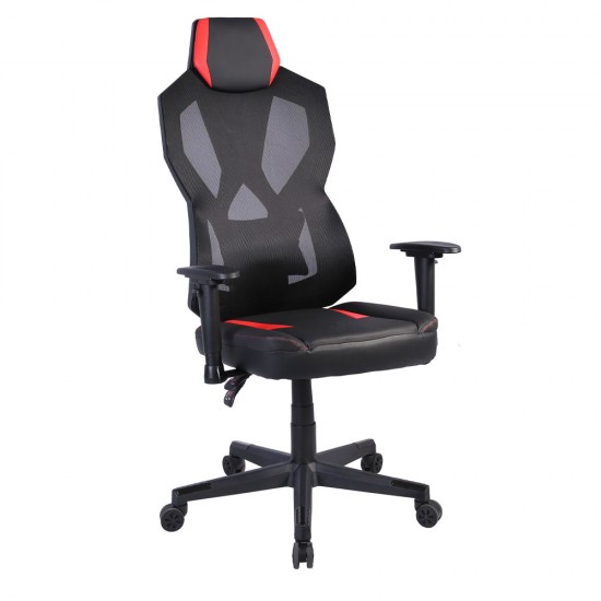 STORM ΚΑΡΕΚΛΑ GAMING ΓΡΑΦΕΙΟΥ LED ΜΑΥΡΟ ΚΟΚΚΙΝΟ 50x73xH135cm