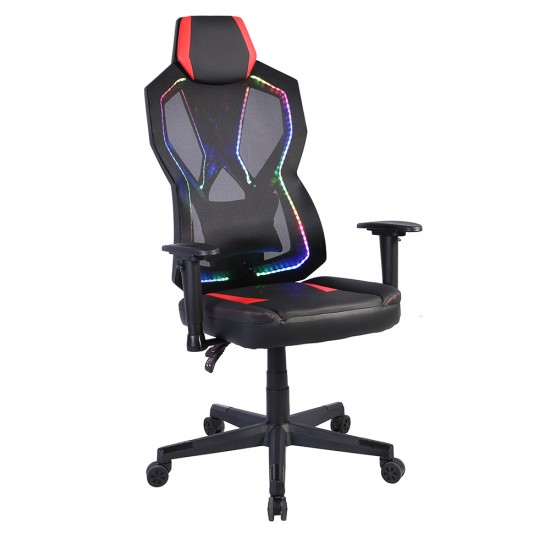 STORM ΚΑΡΕΚΛΑ GAMING ΓΡΑΦΕΙΟΥ LED ΜΑΥΡΟ ΚΟΚΚΙΝΟ 50x73xH135cm