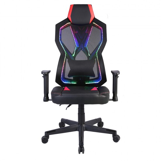 STORM ΚΑΡΕΚΛΑ GAMING ΓΡΑΦΕΙΟΥ LED ΜΑΥΡΟ ΚΟΚΚΙΝΟ 50x73xH135cm