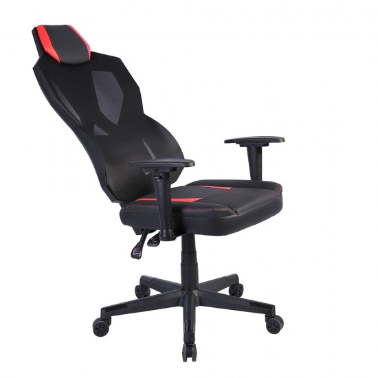 STORM ΚΑΡΕΚΛΑ GAMING ΓΡΑΦΕΙΟΥ LED ΜΑΥΡΟ ΚΟΚΚΙΝΟ 50x73xH135cm