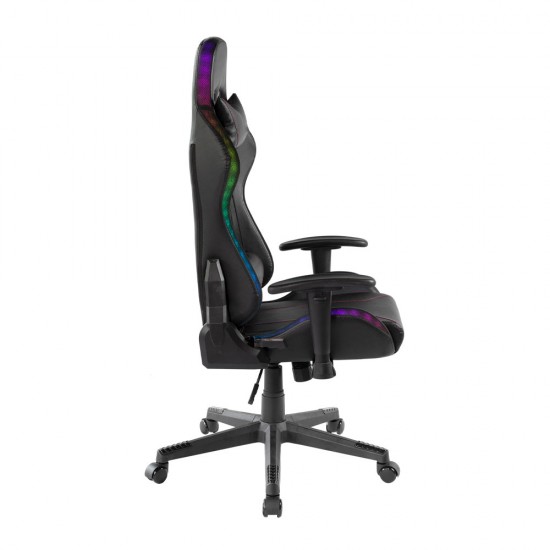 MAXIMUS ΚΑΡΕΚΛΑ GAMING ΓΡΑΦΕΙΟΥ ΜΑΥΡΟ 51x74xH122/130cm