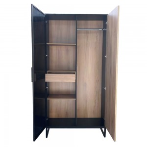 MYSTERY ΝΤΟΥΛΑΠΑ 2ΠΟΡΤΕΣ ΦΥΣΙΚΟ ΣΚΟΥΡΟ ΜΑΥΡΟ 104x39x210cm