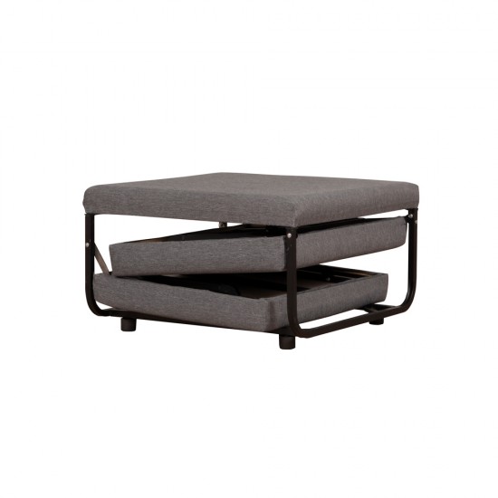FOLD ΠΟΥΦ ΚΡΕΒΑΤΙ ΑΝΑΔΙΠΛΟΜΕΝΟ ΓΚΡΙ 07-651 70x72xH43cm