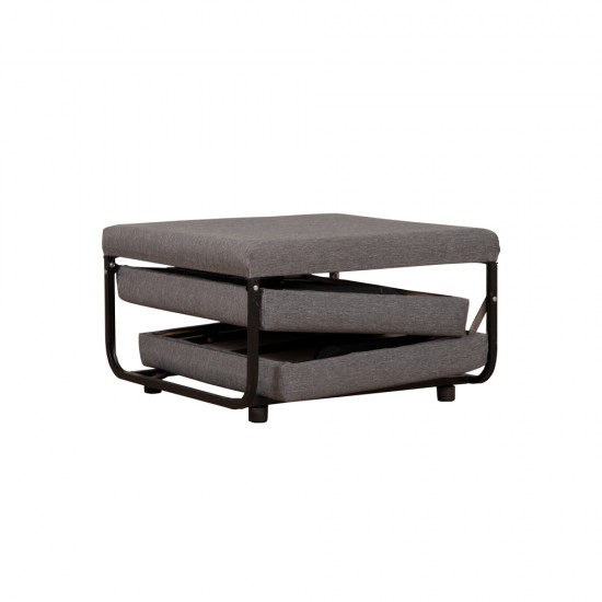 FOLD ΠΟΥΦ ΚΡΕΒΑΤΙ ΑΝΑΔΙΠΛΟΜΕΝΟ ΓΚΡΙ 07-651 70x72xH43cm