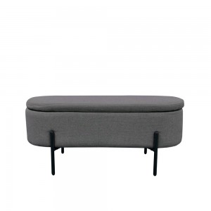 OVAL ΣΚΑΜΠΟ ΜΕ ΑΠΟΘ/ΚΟ ΧΩΡΟ ΓΚΡΙ 95x36xH43cm