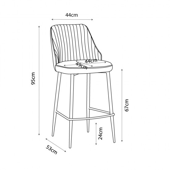 KING ΣΚΑΜΠΟ BAR ΜΑΥΡΟ 44x53xH95cm KING ΣΚΑΜΠΟ BAR ΜΑΥΡΟ 44x53xH95cm