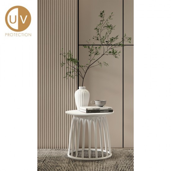 BASKET COFFEE TABLE ΛΕΥΚΟ 50x50xH44cm