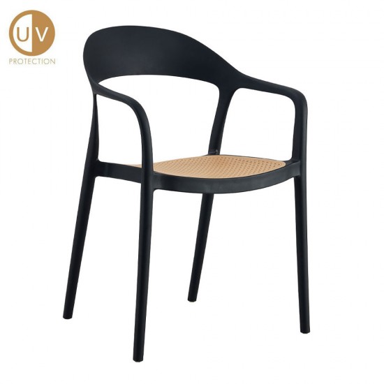 BISTROT ΚΑΡΕΚΛΑ ΜΑΥΡΟ ΦΥΣΙΚΟ 57x53xH81,5cm