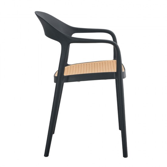 BISTROT ΚΑΡΕΚΛΑ ΜΑΥΡΟ ΦΥΣΙΚΟ 57x53xH81,5cm