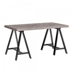 CAVALLETTO ΓΡΑΦΕΙΟ CEMENT ΜΑΥΡΟ 140x75x74cm