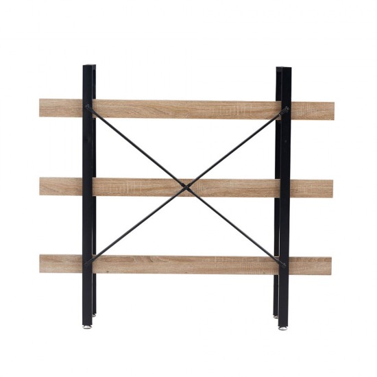 HORIZON ΒΙΒΛΙΟΘΗΚΗ 3ΡΑΦΙΑ SONOMA ΜΑΥΡΟ 120x28xH106cm