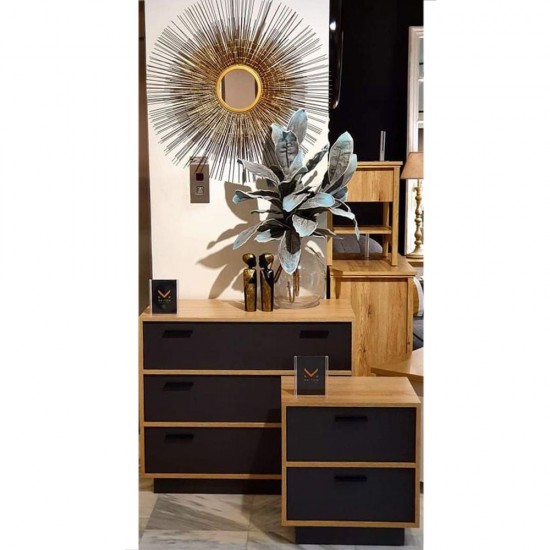 IMAGE ΣΥΡΤΑΡΙΕΡΑ 3ΣΥΡΤΑΡΙΑ SONOMA ΓΚΡΙ ΣΚΟΥΡΟ 90x45xH78cm