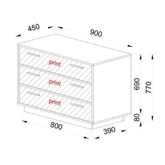 IMAGE ΣΥΡΤΑΡΙΕΡΑ 3ΣΥΡΤΑΡΙΑ SONOMA ΓΚΡΙ ΣΚΟΥΡΟ 90x45xH78cm