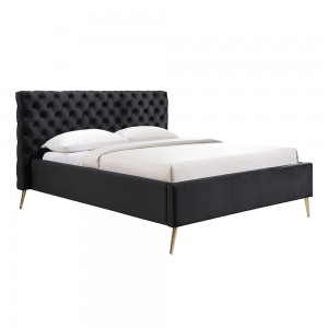 BLACK EROS ΚΡΕΒΑΤΙ (ΓΙΑ ΣΤΡΩΜΑ 160x200cm) ΜΑΥΡΟ 229.5x195x118.5cm