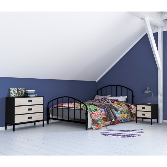 FACTORY ΚΟΜΟΤΑ 3ΣΥΡΤΑΡΙΑ ΜΑΥΡΟ OAK SONOMA DECAPE 80x40xH80cm