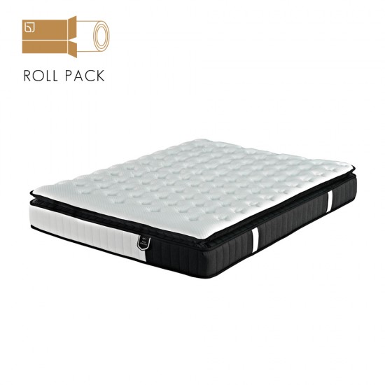 VISCO ALOE VERA ROLL PACK ΣΤΡΩΜΑ 160x200cm ΛΕΥΚΟ ΑΝΘΡΑΚΙ 200x160xH31cm