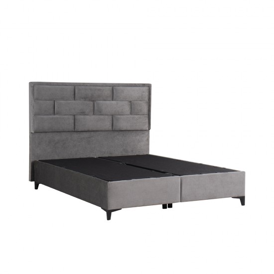 BRICK ΚΡΕΒΑΤΙ ΜΕ ΑΠΟΘΗΚ. ΧΩΡΟ (ΓΙΑ ΣΤΡΩΜΑ 160x200cm) ΓΚΡΙ 07-450 215x165x121cm