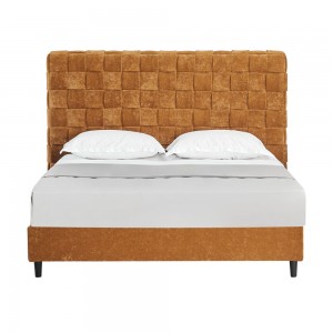 BALZAK ΚΡΕΒΑΤΙ (ΓΙΑ ΣΤΡΩΜΑ 160x200cm) CAMEL 222x186x130cm