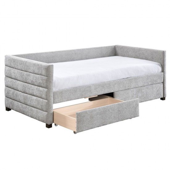 SUENO ΚΑΝΑΠΕΣ ΚΡΕΒΑΤΙ (ΓΙΑ ΣΤΡΩΜΑ 90x195cm) ΓΚΡΙ ΑΝΟΙΧΤΟ 209x99,5xH76cm