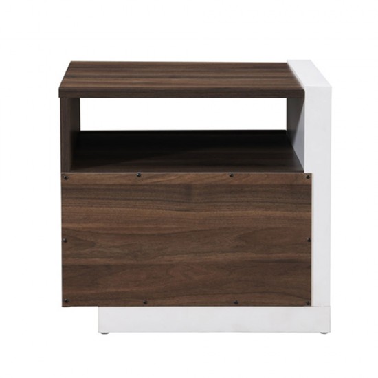 DOBLE ΚΟΜΟΔΙΝΟ 1ΠΟΡΤΑ ΚΑΡΥΔΙ ΛΕΥΚΟ 46x40xH43cm