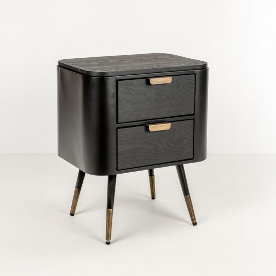 COLOMBO ΚΟΜΟΔΙΝΟ ΜΑΥΡΟ ΧΡΥΣΟ 50x39x63cm