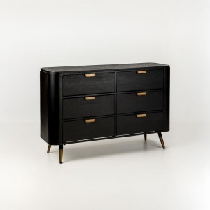 COLOMBO ΣΥΡΤΑΡΙΕΡΑ ΜΑΥΡΟ ΧΡΥΣΟ 118x39x77cm