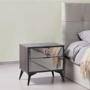 SPECCHIO ΚΟΜΟΔΙΝΟ 2 ΣΥΡΤΑΡΙΑ ΜΑΥΡΟ OAK ΚΑΘΡΕΠΤΗΣ 58x39xH55cm