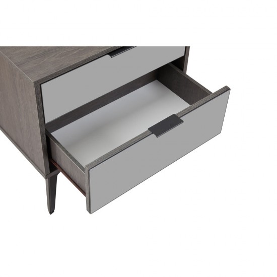 SPECCHIO ΚΟΜΟΔΙΝΟ 2 ΣΥΡΤΑΡΙΑ ΜΑΥΡΟ OAK ΚΑΘΡΕΠΤΗΣ 58x39xH55cm