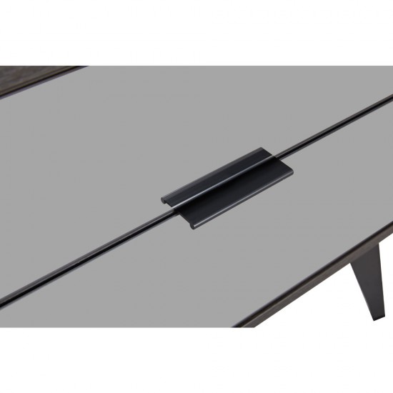 SPECCHIO ΚΟΜΟΔΙΝΟ 2 ΣΥΡΤΑΡΙΑ ΜΑΥΡΟ OAK ΚΑΘΡΕΠΤΗΣ 58x39xH55cm