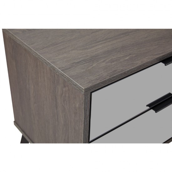 SPECCHIO ΚΟΜΟΔΙΝΟ 2 ΣΥΡΤΑΡΙΑ ΜΑΥΡΟ OAK ΚΑΘΡΕΠΤΗΣ 58x39xH55cm